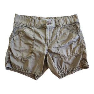 Madewell Relaxed Fatigue Utility Shorts Size 26 Olive Khaki Smocked Gorpcore